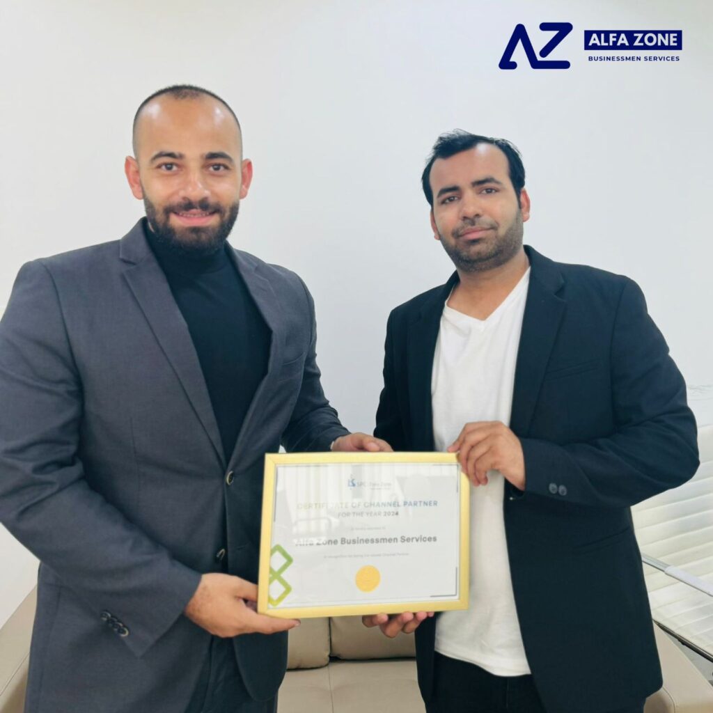 Getting Award from SPC Free Zone Area Manager